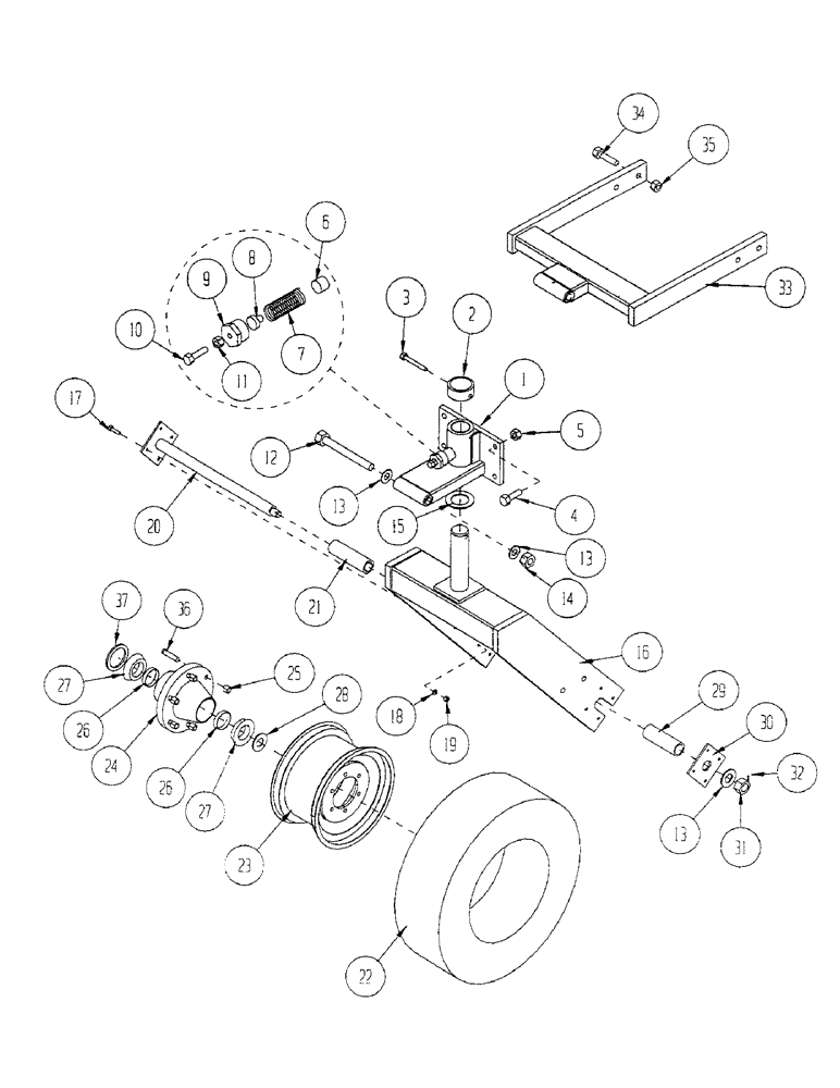 Схема запчастей Case IH 1100 - (E18) - LARGE FRONT CASTER 