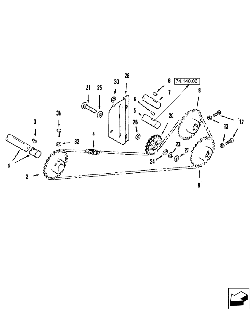 Схема запчастей Case IH 2588 - (74.101.06) - TAILINGS - ELEVATOR DRIVE (74) - CLEANING