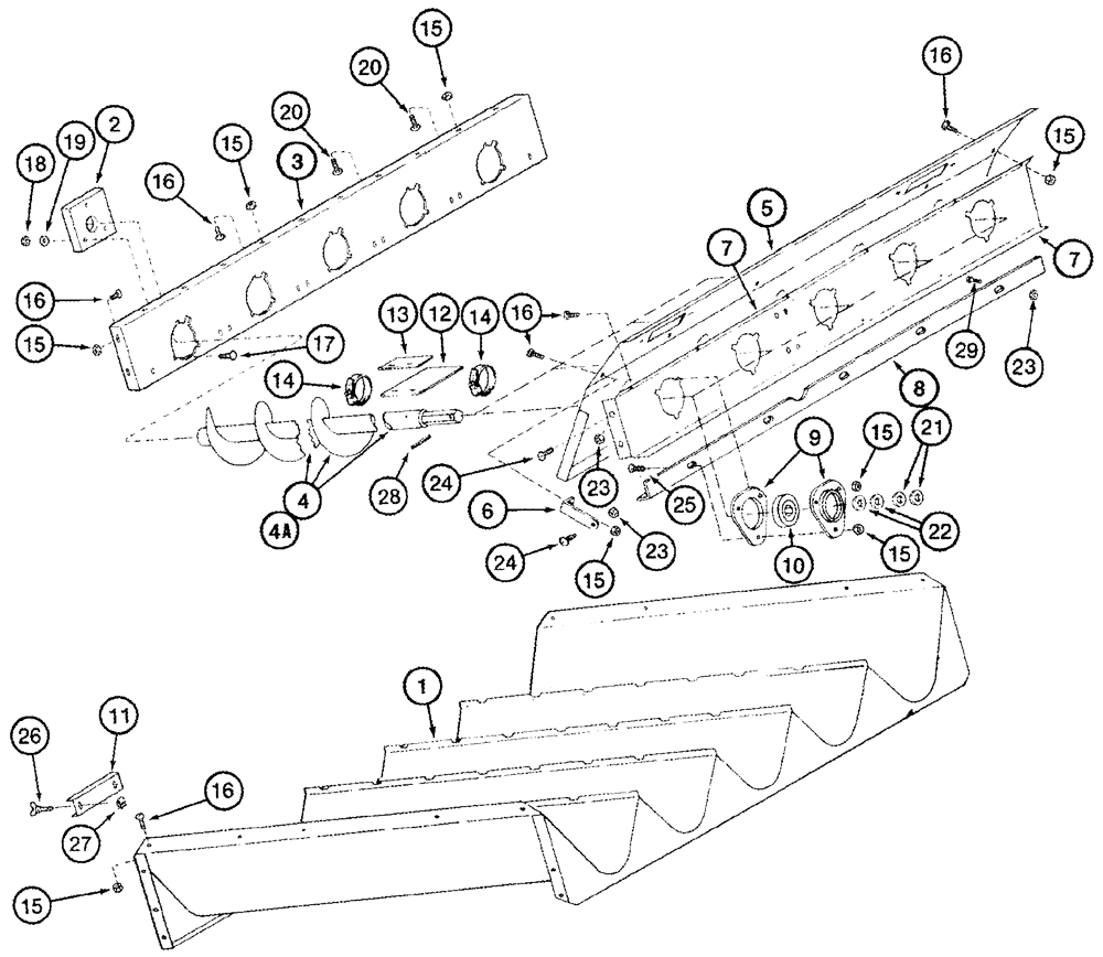 Схема запчастей Case IH 2388 - (09B-20) - AUGER BED (14) - ROTOR, CONCANVES & SIEVE