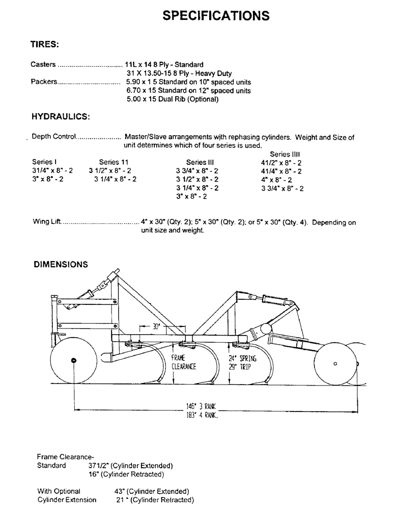 Схема запчастей Case IH CONCORD - (A14) - SPECIFICATIONS 