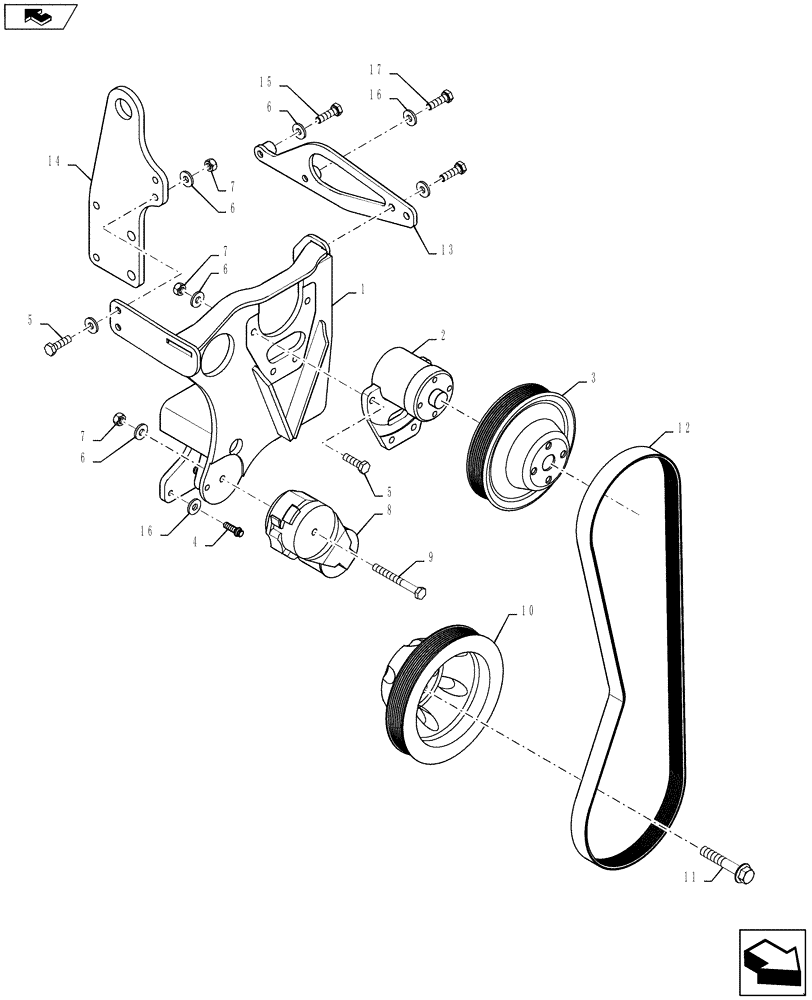 Схема запчастей Case IH TITAN 4030 - (10.414.02) - ENGINE FAN DRIVE ASSEMBLY (10) - ENGINE