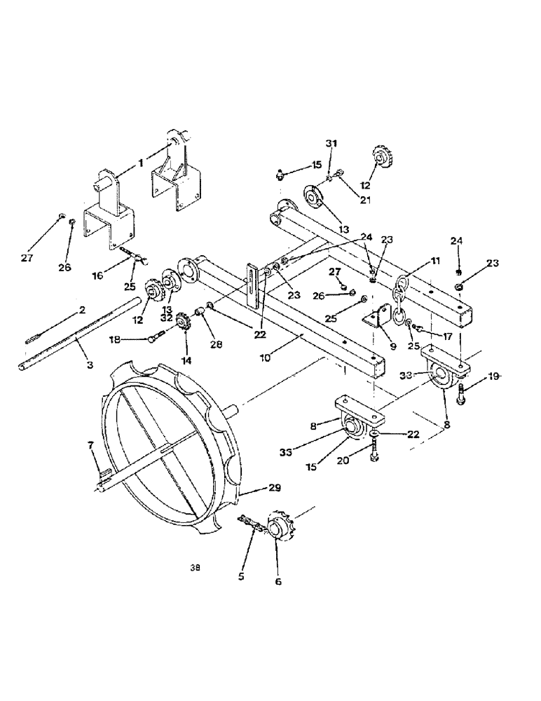 Схема запчастей Case IH 1002 - (38) - DRIVE WHEEL ASSEMBLY 