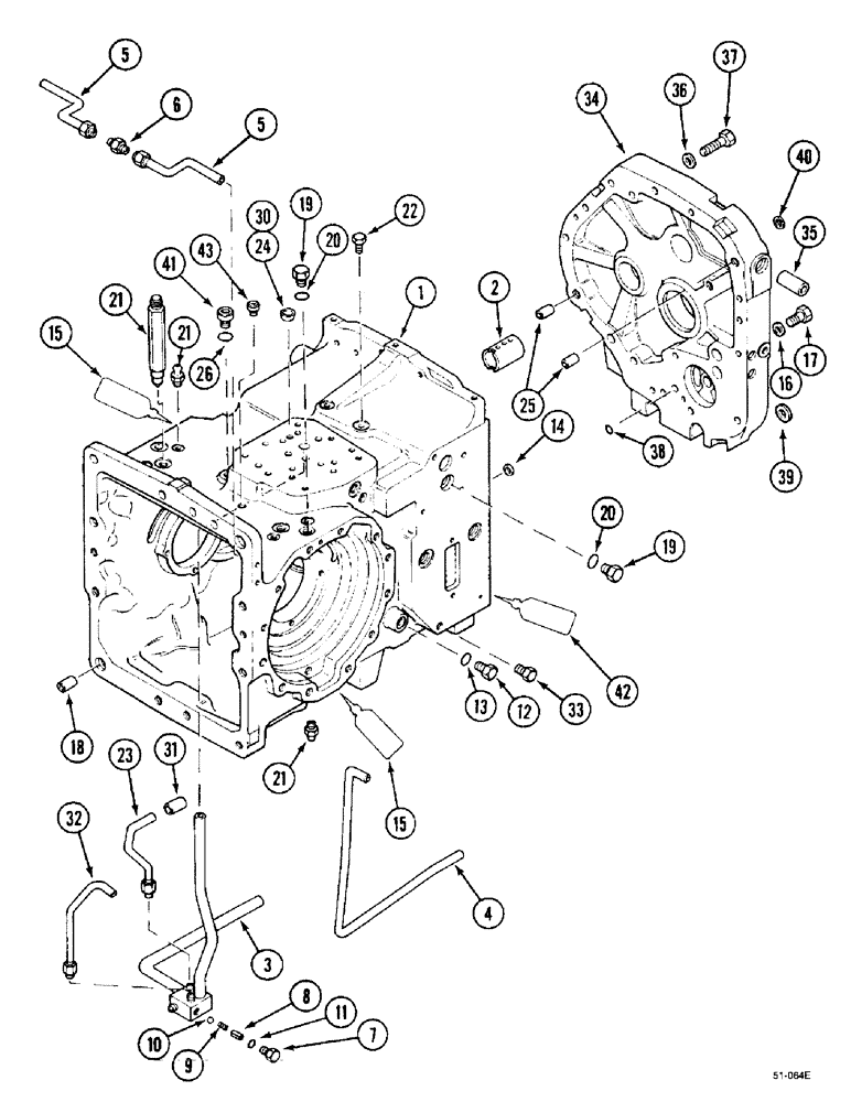 Схема запчастей Case IH 5150 - (6-032) - TRANSAXLE HOUSING (06) - POWER TRAIN