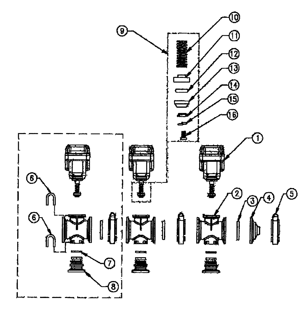 Схема запчастей Case IH SPX4410 - (09-085) - VALVE, MANIFOLD BOOM Liquid Plumbing