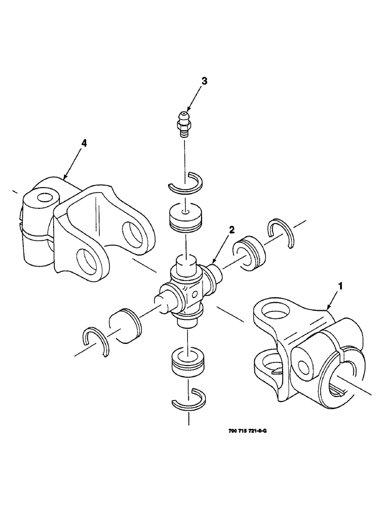 Схема запчастей Case IH 625 - (2-36) - U-JOINT ASSEMBLY (58) - ATTACHMENTS/HEADERS