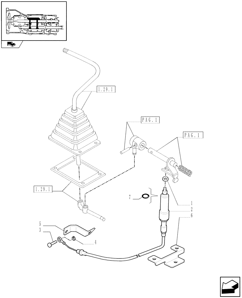 Схема запчастей Case IH FARMALL 95C - (1.29.1/02[03]) - NA PACKAGE - TRANSMISSION INTERNAL SHIFTING CONTROLS (VAR.332111) (03) - TRANSMISSION