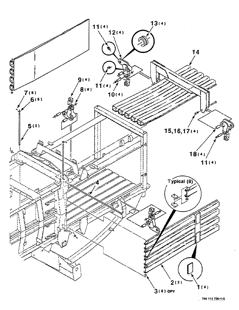 Схема запчастей Case IH 8580 - (07-04) - BALE DENSITY DOORS AND ARMS ASSEMBLY (12) - MAIN FRAME