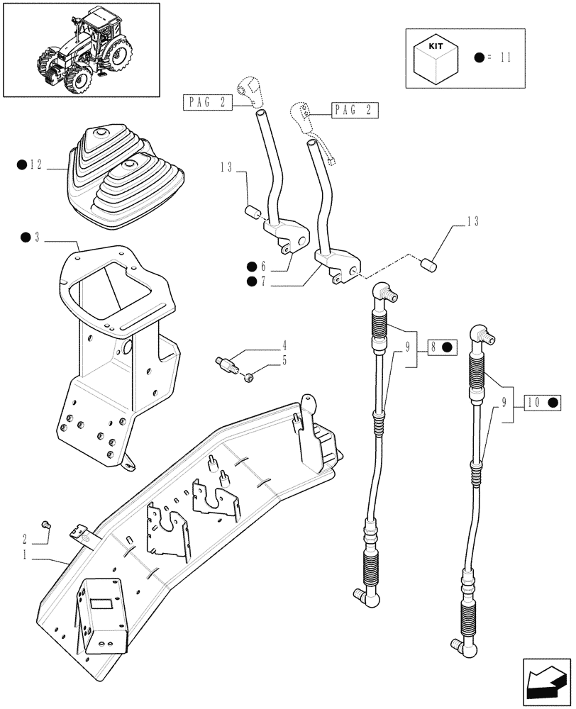 Схема запчастей Case IH MXU125 - (1.96.0[01]) - GEARBOX CONTROL - C4876 (10) - OPERATORS PLATFORM/CAB