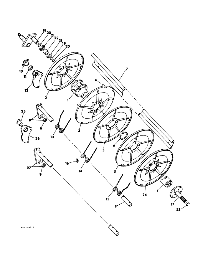 Схема запчастей Case IH SINGLE - (A-15) - SINGLE OVERSHOT AUGER HEADER, PICK-UP REEL 