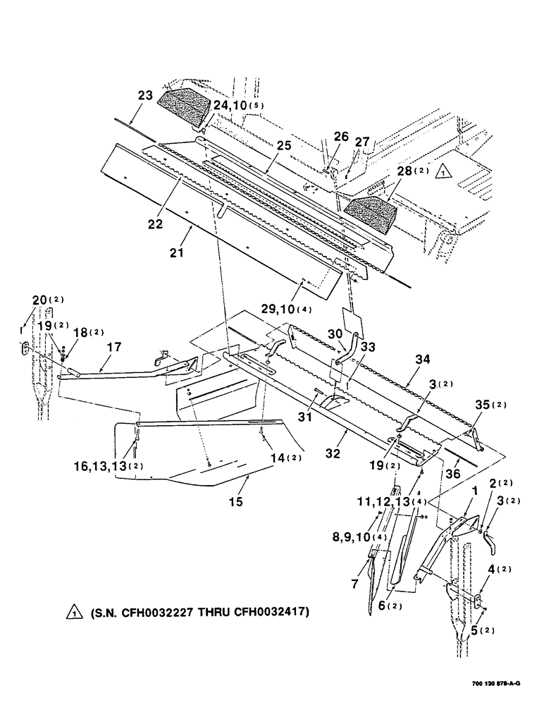 Схема запчастей Case IH 8840 - (7-26) - WINDROW FORMING SHIELD ASSEMBLIES (S.N. CFH0032001 THRU CFH0032417) (58) - ATTACHMENTS/HEADERS