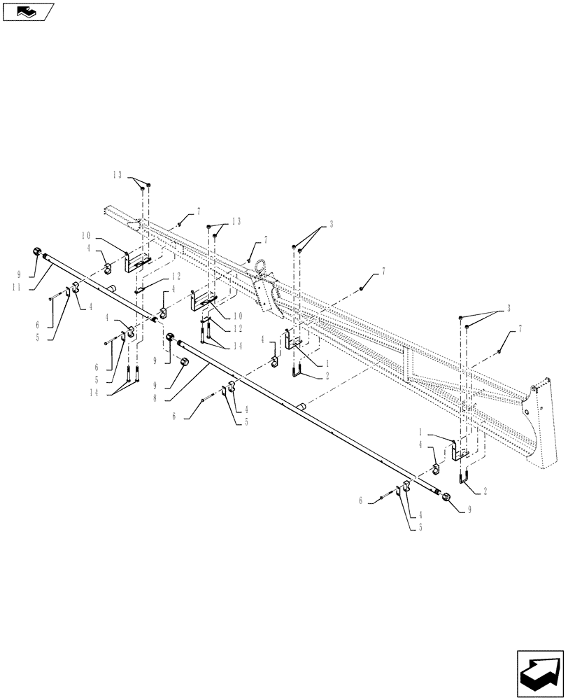 Схема запчастей Case IH 4430 - (40.910.37[02]) - SPRAYBAR, OUTER SECTION, 20" NOZZLE SPACING, OFF CENTER, 5 SECTION, 90 BOOM, SN YBT031520 AND AFTER (40 ) - PLUMBING