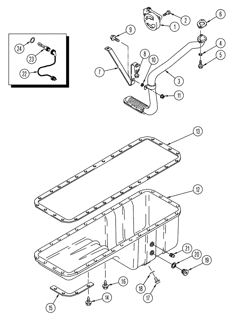 Схема запчастей Case IH FLX4510 - (02-042) - OIL PUMP AND OIL PAN, FLX4510 (01) - ENGINE