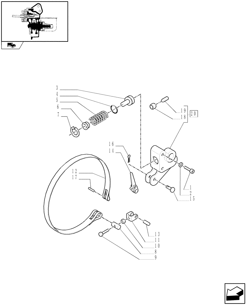 Схема запчастей Case IH PUMA 125 - (1.80.7/01[02]) - PTO, CLUTCH - SUPPORT AND BRAKE BAND (VAR.330800) (07) - HYDRAULIC SYSTEM