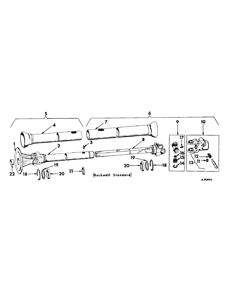 Схема запчастей Case IH 310 - (F-19) - POWER DRIVE EQUIPMENT (ROCKWELL STANDARD), FOR TWO KNUCKLE DRIVE, 310 CUTTER 