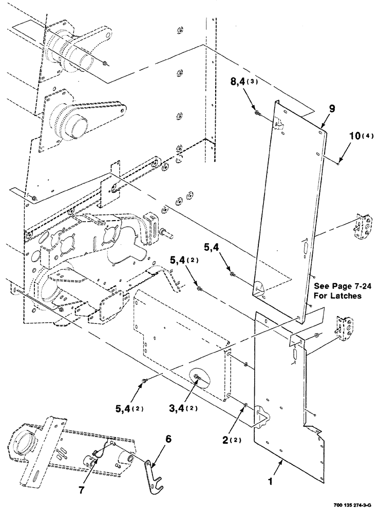 Схема запчастей Case IH RS561A - (7-016) - LATCH SUPPORT ASSEMBLIES,  LEFT (12) - MAIN FRAME