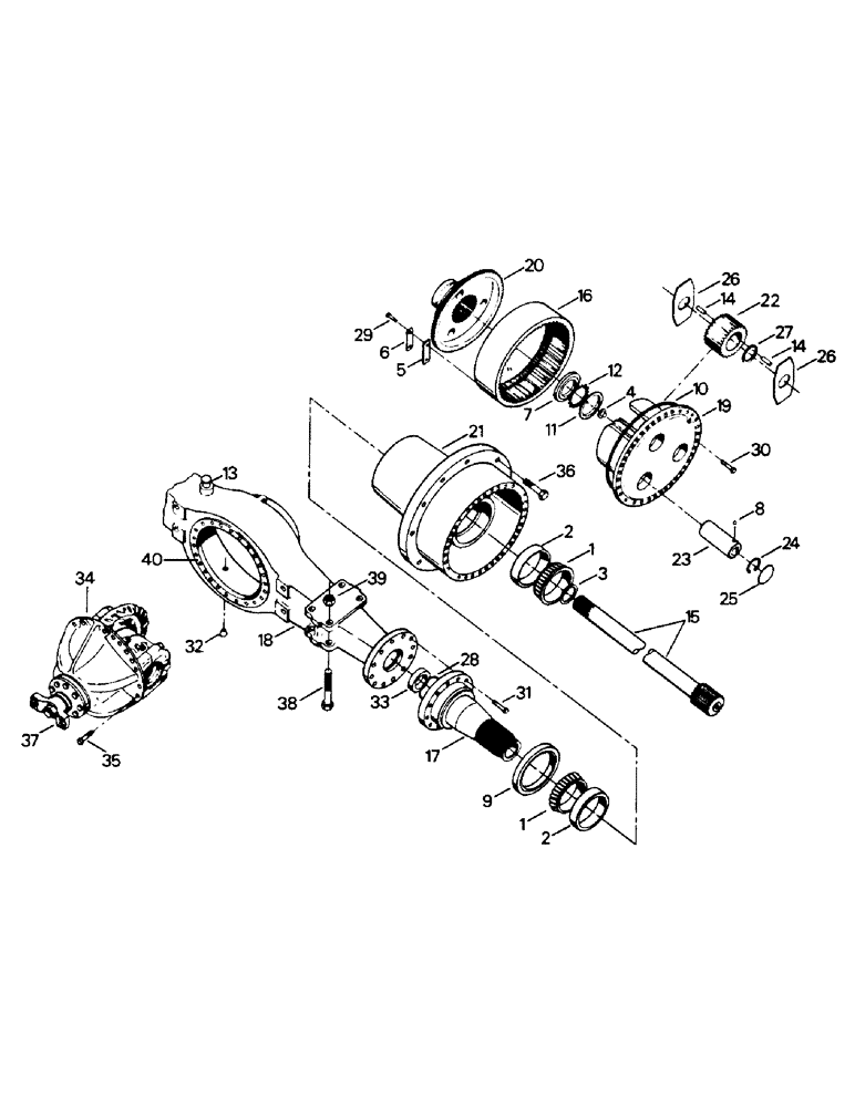 Схема запчастей Case IH PTA297 - (04-80) - AXLE ASSEMBLY, S-34 (04) - Drive Train