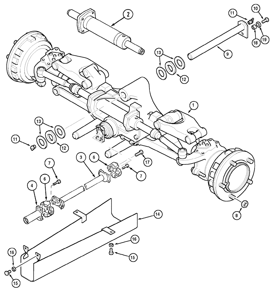 Схема запчастей Case IH MX150 - (05-08) - FRONT AXLE SUSPENSION (25) - FRONT AXLE SYSTEM