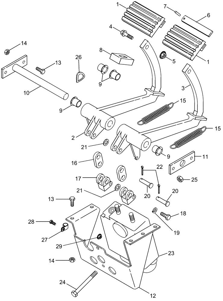 Схема запчастей Case IH 2388 - (07-01) - CONTROLS - BRAKES, MASTER (5.1) - BRAKES