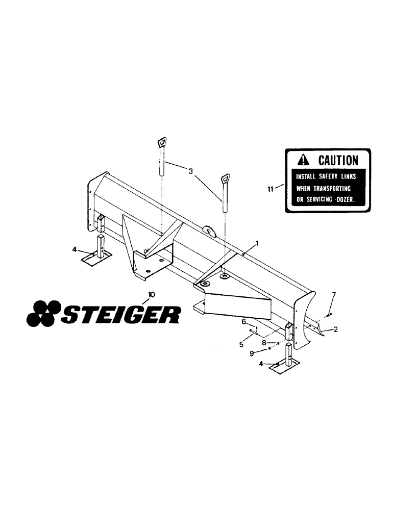 Схема запчастей Case IH PTA270 - (11-30) - MODEL 603 & 606, UTILITY BLADE ASSEMBLY Options & Miscellaneous