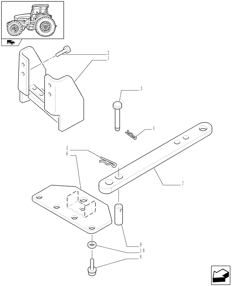 Схема запчастей Case IH FARMALL 105U - (1.89.3/03) - SWAY-BAR (NA) (VAR.330905) (09) - IMPLEMENT LIFT