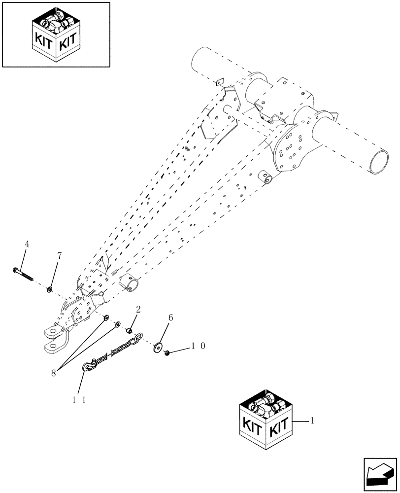 Схема запчастей Case IH RBX452 - (18.04) - SAFETY CHAIN KIT (18) - ACCESSORIES