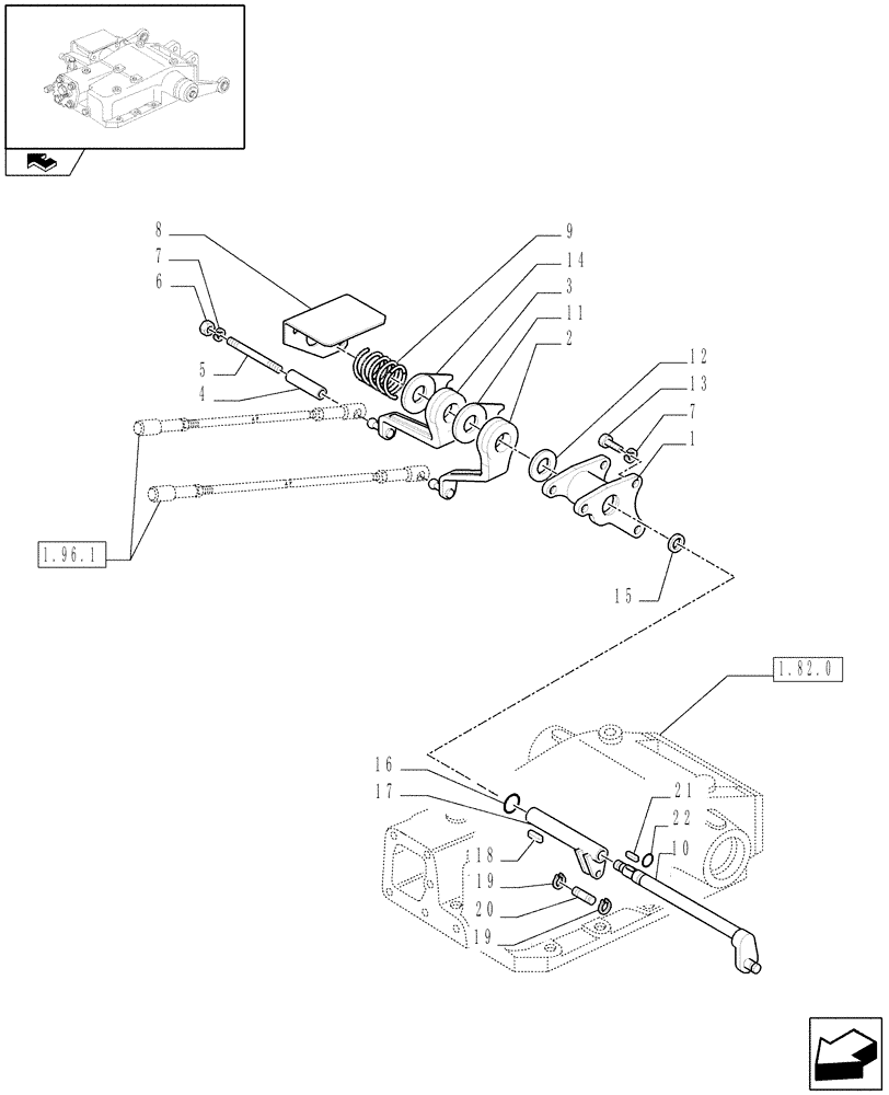 Схема запчастей Case IH FARMALL 105U - (1.82.5[01]) - LIFT - CONTROL PARTS (07) - HYDRAULIC SYSTEM