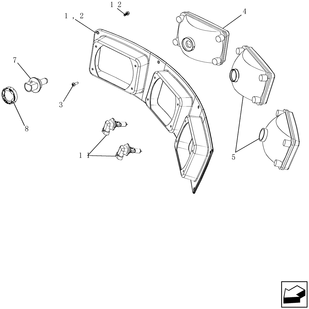 Схема запчастей Case IH 2577 - (55.404.03) - LAMP ASSY - DRIVE AND FLOOD - HALOGEN (IF EQUIPPED) (55) - ELECTRICAL SYSTEMS