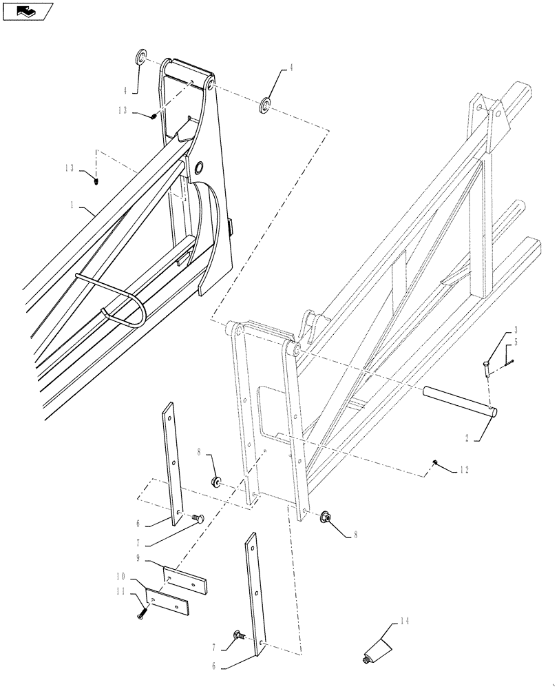 Схема запчастей Case IH 3330 - (39.100.03) - 90 OUTER BOOM ASSEMBLY (39) - FRAMES AND BALLASTING