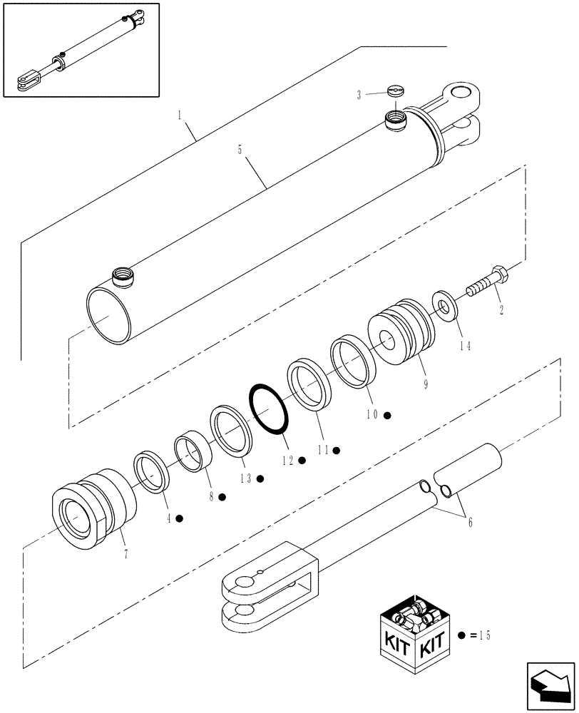 Схема запчастей Case IH SC101 - (35.100.03) - HYDRAULIC CYLINDER, SWING (35) - HYDRAULIC SYSTEMS