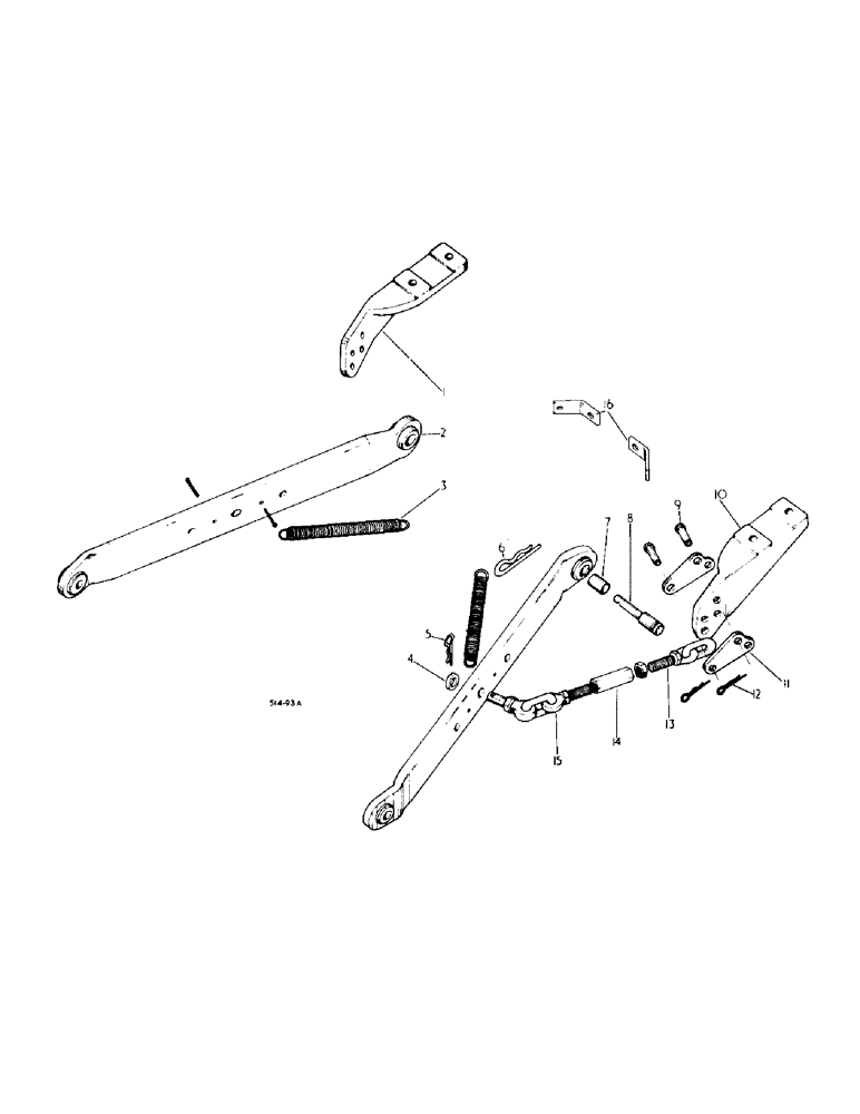 Схема запчастей Case IH 484 - (09-05) - FRAME, LOWER LINKS, THREE POINT HITCH WITH OUTSIDE CHECK CHAINS, SERIAL NO. 6097 AND BELOW (12) - FRAME