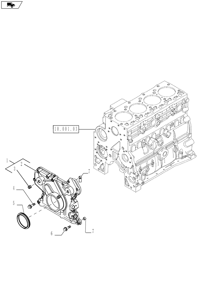 Схема запчастей Case IH P85 - (10.102.03) - FRONT GEAR COVER (10) - ENGINE