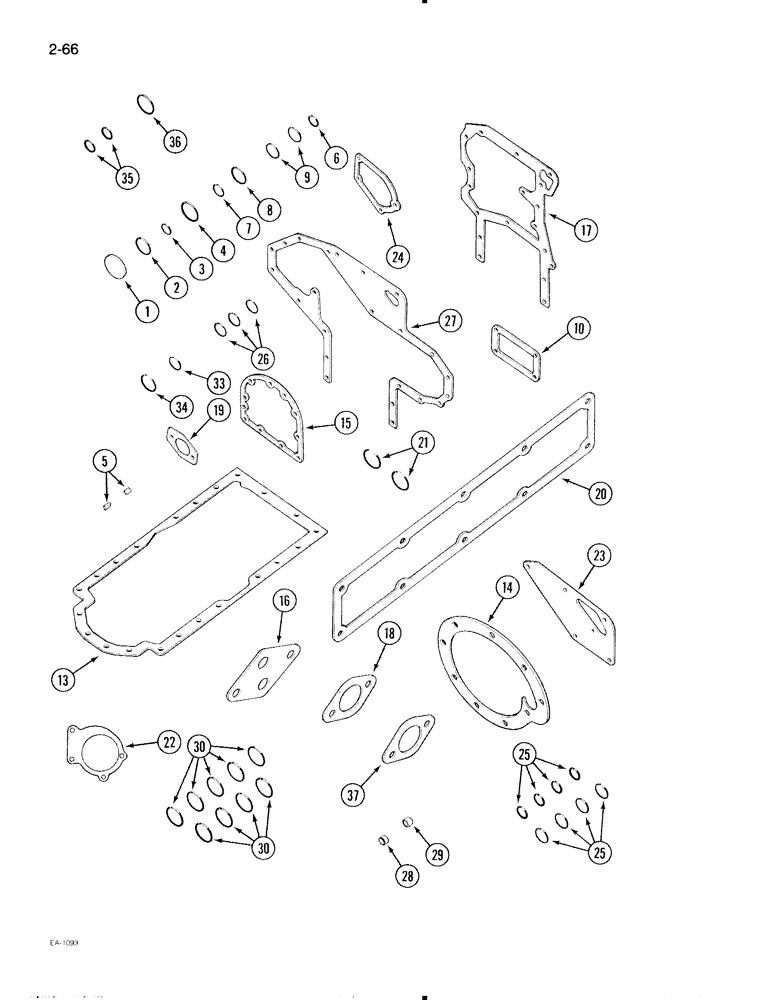 Схема запчастей Case IH 695 - (2-66) - ENGINE SERVICE KIT, CRANKCASE GASKETS (02) - ENGINE