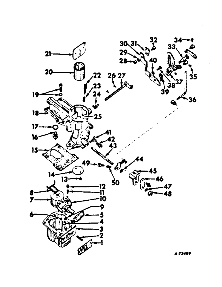 Схема запчастей Case IH BC-144 - (H-19) - CARBURETOR, MACHINES WITH ENGINE SERIAL NUMBER 3524 AND BELOW 