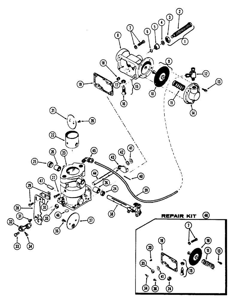 Схема запчастей Case IH 1060 - (442) - CARBURETOR, (284) L.P. GAS ENGINE (10) - ENGINE