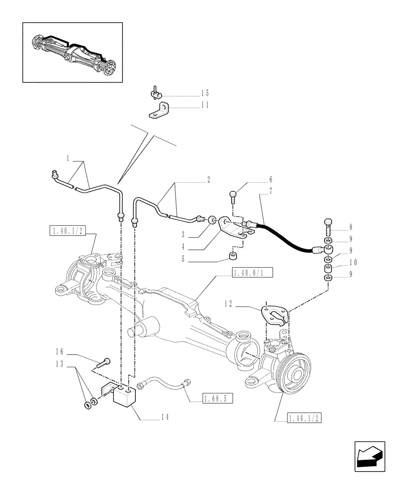 Схема запчастей Case IH MXM120 - (1.40.1/09[02]) - (VAR.316) CLASS 3 FRONT AXLE WITH BRAKE - BRAKE (04) - FRONT AXLE & STEERING