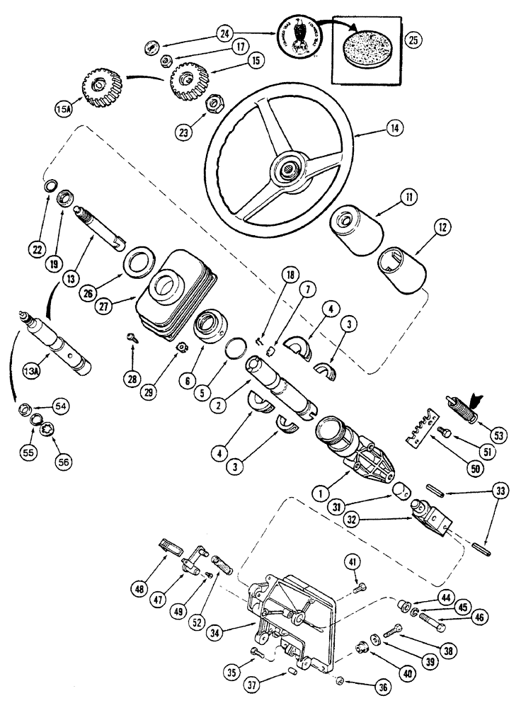 Схема запчастей Case IH 7230 - (5-002) - STEERING WHEEL AND COLUMN, STANDARD (05) - STEERING