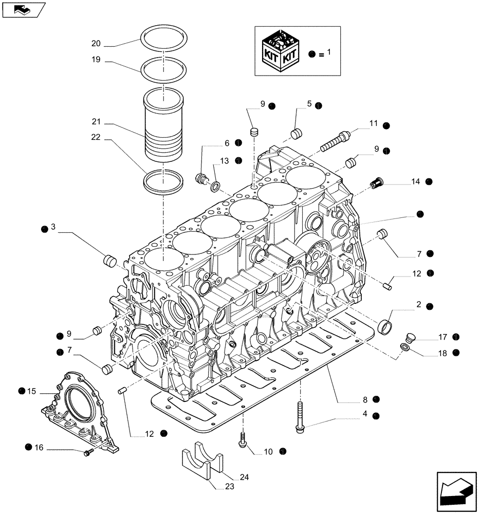 Схема запчастей Case IH A8000 - (0.04.0) - CYLINDER BLOCK & RELATED PARTS (504128790 - 504311100) (10) - ENGINE