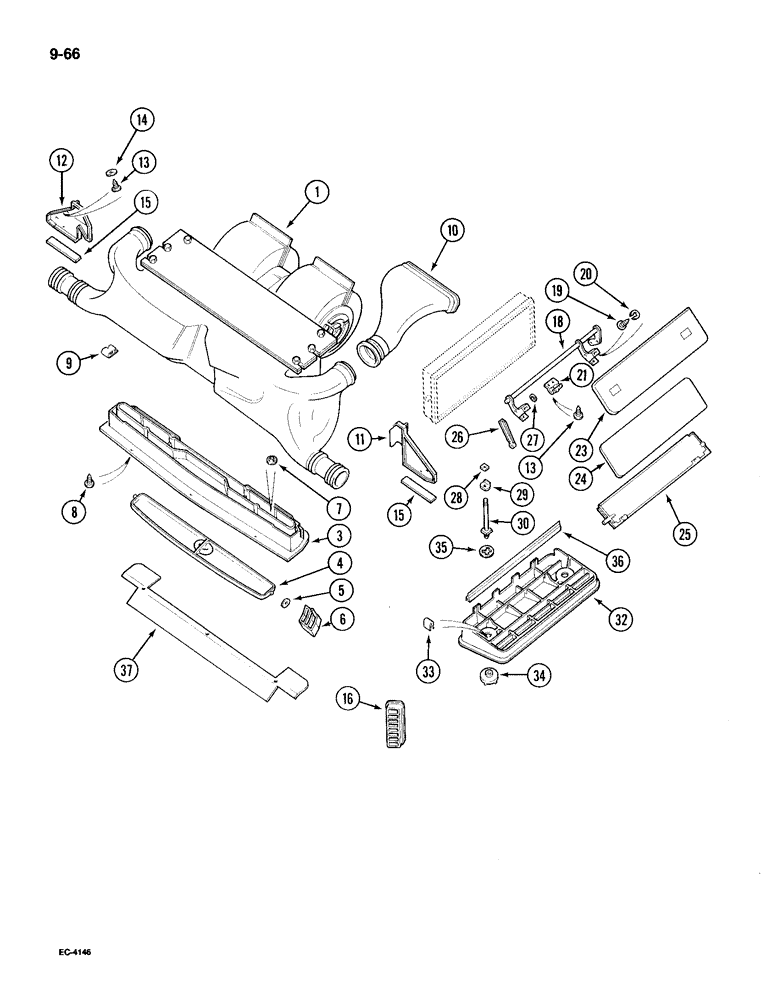 Схема запчастей Case IH 895 - (9-066) - CAB, AIR CONDITIONING VENTS (09) - CHASSIS/ATTACHMENTS