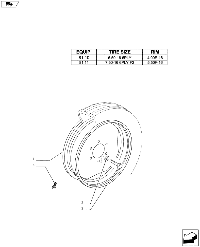 Схема запчастей Case IH FARMALL 65C - (44.511.03[01]) - FRONT WHEELS (44) - WHEELS