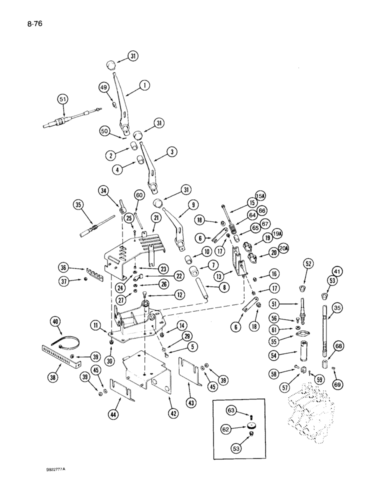 Схема запчастей Case IH 7110 - (8-76) - REMOTE HYDRAULIC CONTROLS (08) - HYDRAULICS