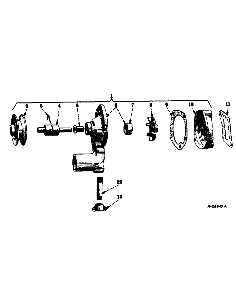 Схема запчастей Case IH FARMALL C - (028) - ENGINE, WATER PUMP, SPECIAL (01) - ENGINE