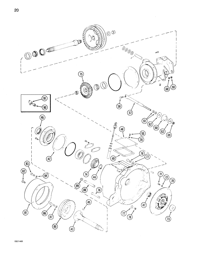 Схема запчастей Case IH 1640 - (20) - POWER TAKE-OFF DRIVE (14) - MAIN GEARBOX & DRIVE