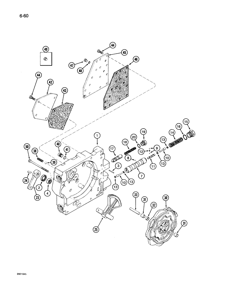 Схема запчастей Case IH 7150 - (6-060) - TRANSMISSION CONTROL VALVE ASSEMBLY, CAM HOUSING SECTION, TWO SPEED REVERSE VALVES (06) - POWER TRAIN