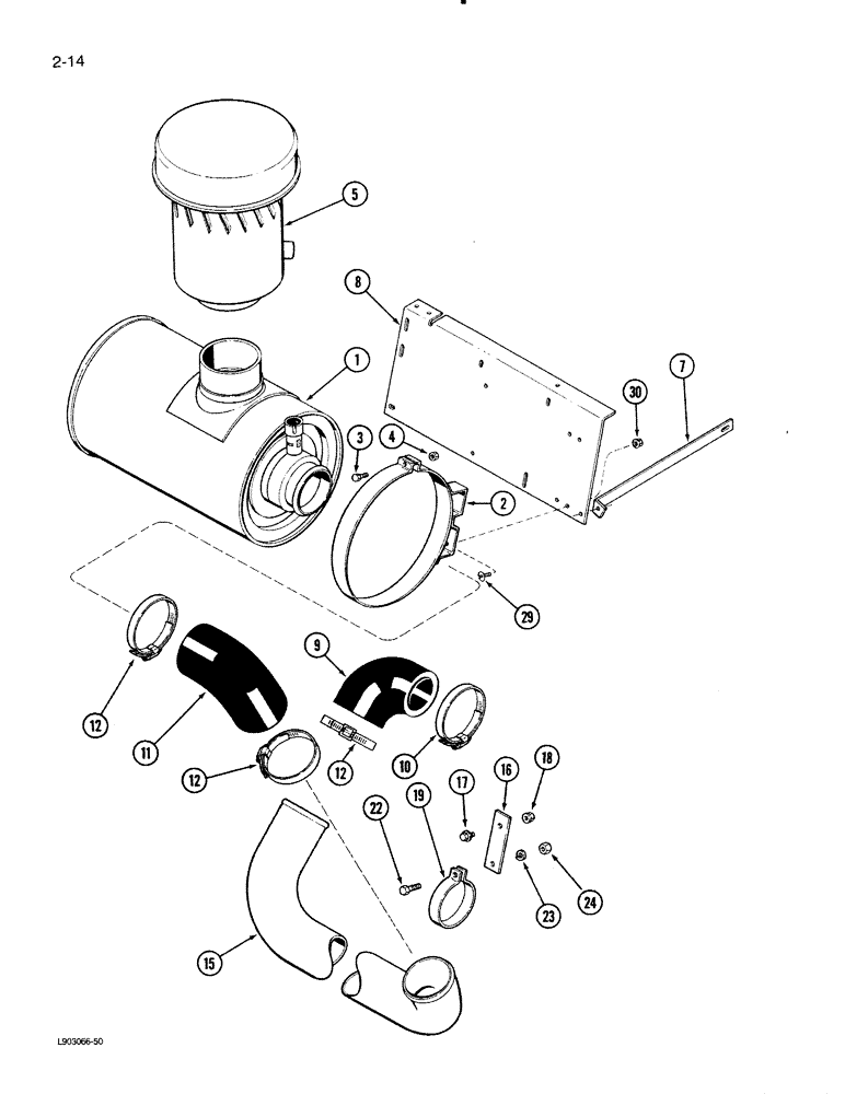 Схема запчастей Case IH 1620 - (2-14) - AIR INDUCTION SYSTEM (01) - ENGINE