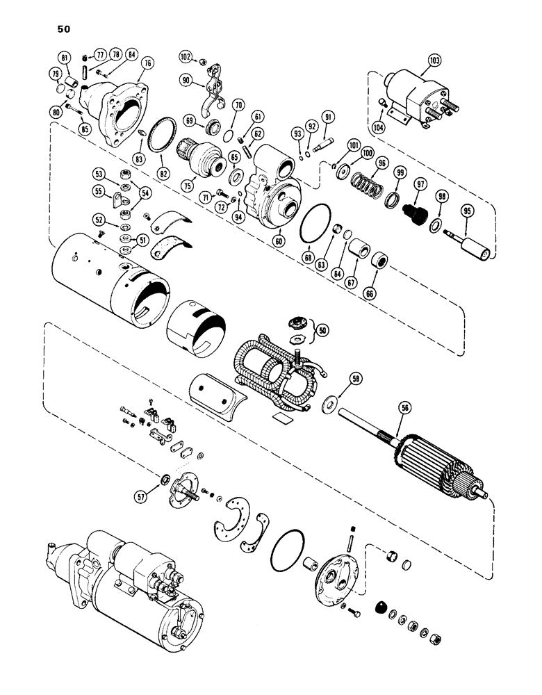 Схема запчастей Case IH 1030 - (050) - STARTER (CONTINUED) (04) - ELECTRICAL SYSTEMS