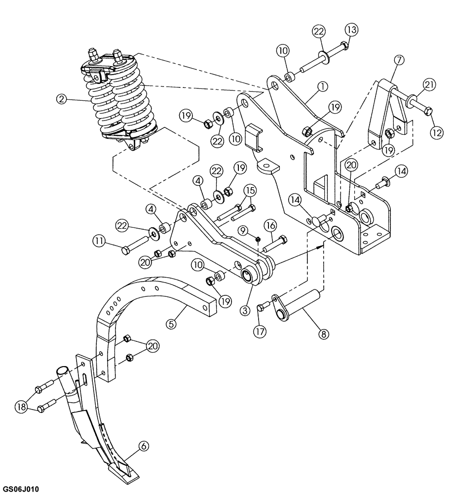 Схема запчастей Case IH 5310 - (75.200.03) - HCS SHANKS (2007 AND AFTER) (09) - CHASSIS/ATTACHMENTS