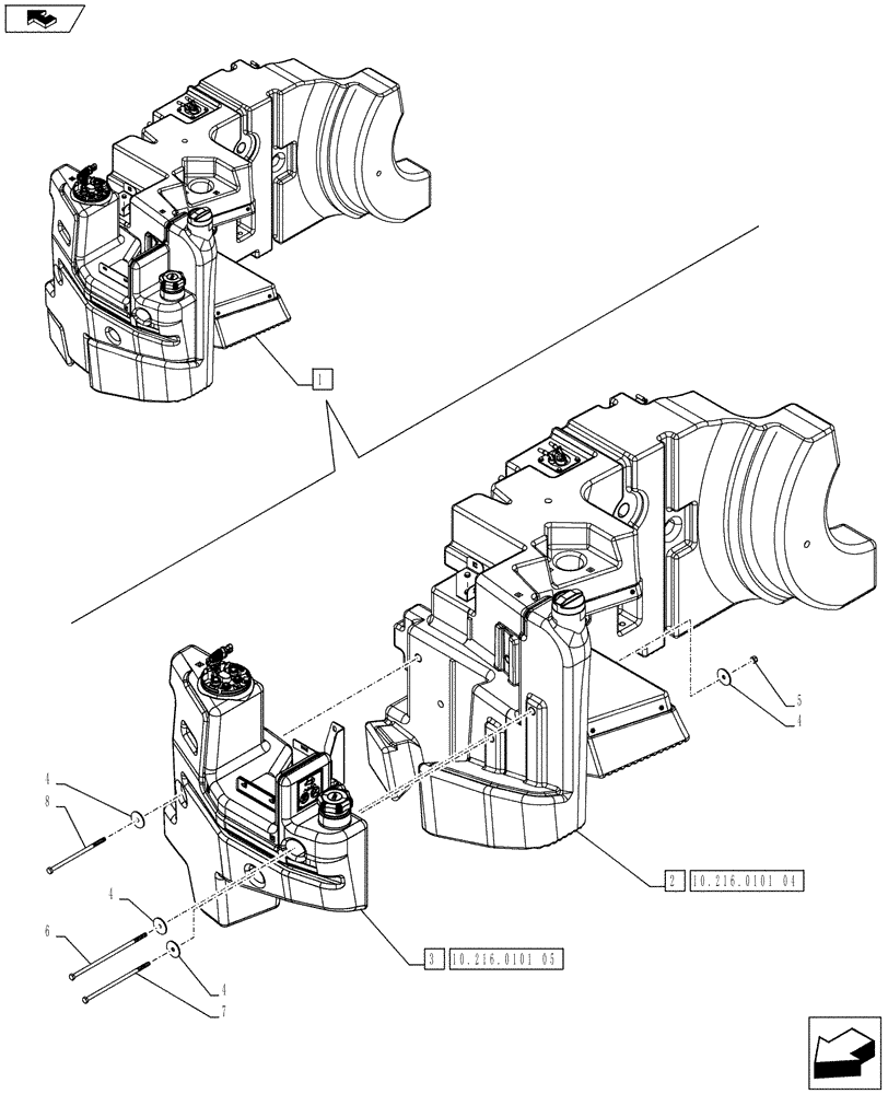 Схема запчастей Case IH PUMA 170 - (10.216.0101[03]) - ABS SYSTEM - FUEL TANK - BREAKDOWN (VAR.743922) (10) - ENGINE