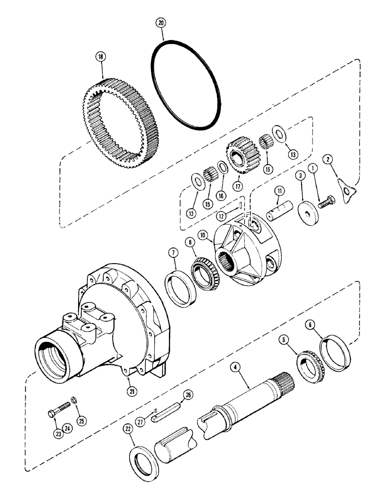 Схема запчастей Case IH 1570 - (132) - REAR AXLE, SHORT AXLE, 32-5/8 INCH LONG (06) - POWER TRAIN