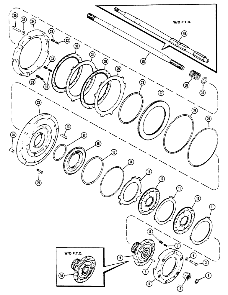 Схема запчастей Case IH 2670 - (210) - CLUTCH, (C-1) AND (C-4) CLUTCHES, USED BEFORE TRANSMISSION SERIAL NUMBER 10053441 (06) - POWER TRAIN