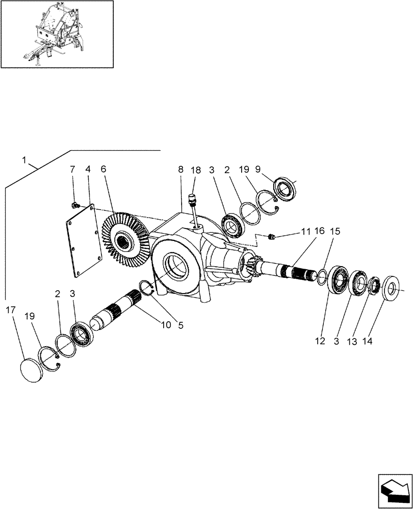 Схема запчастей Case IH RBX442 - (03.15) - GEARBOX, 540 RPM (03) - MAIN GEARBOX